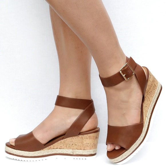 New Brown Platform Espadrille Wedge Sandal 6 7.5 8 - Picture 2 of 4